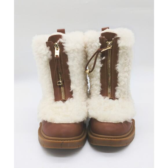 Coach Leona Shearling Boot, honeygum, C7456. Size 6 - Picture 4 of 12